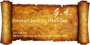 Georgijevits Alóma névjegykártya